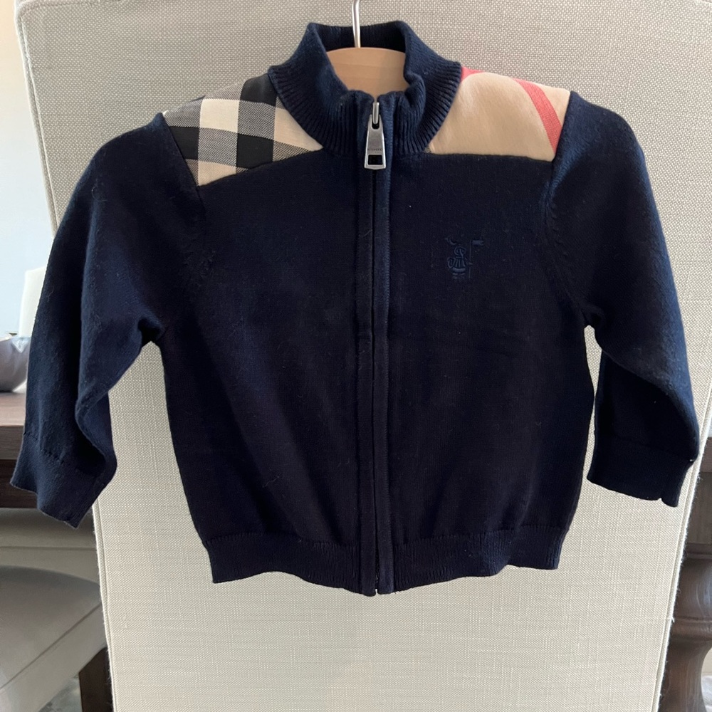 Burberry Children Zip Up Sweater - size 6 mo